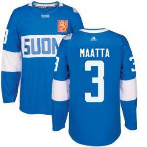 Herren Team Finland #3 Olli Maatta Authentic Blau Auswärts 2016 World Cup